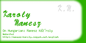 karoly manesz business card